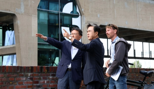 김태흠 충남지사, 네덜란드 NDSM서 도시재생 모델 탐색…원도심 활성화 방안 모색
